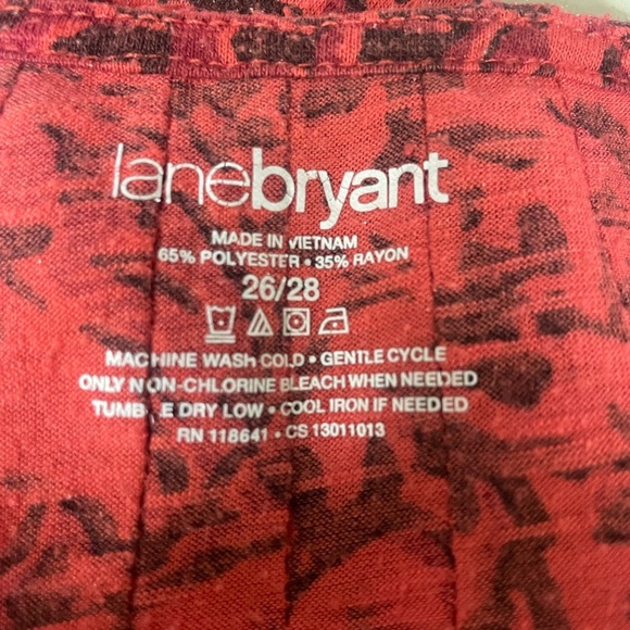 Lane Bryant ladies red/black short sleeve top size 26/28 - Picture 3 of 5